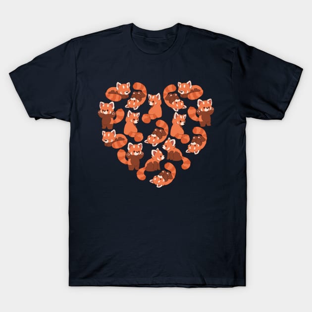 red panda heart T-Shirt by HollieBallardArtist